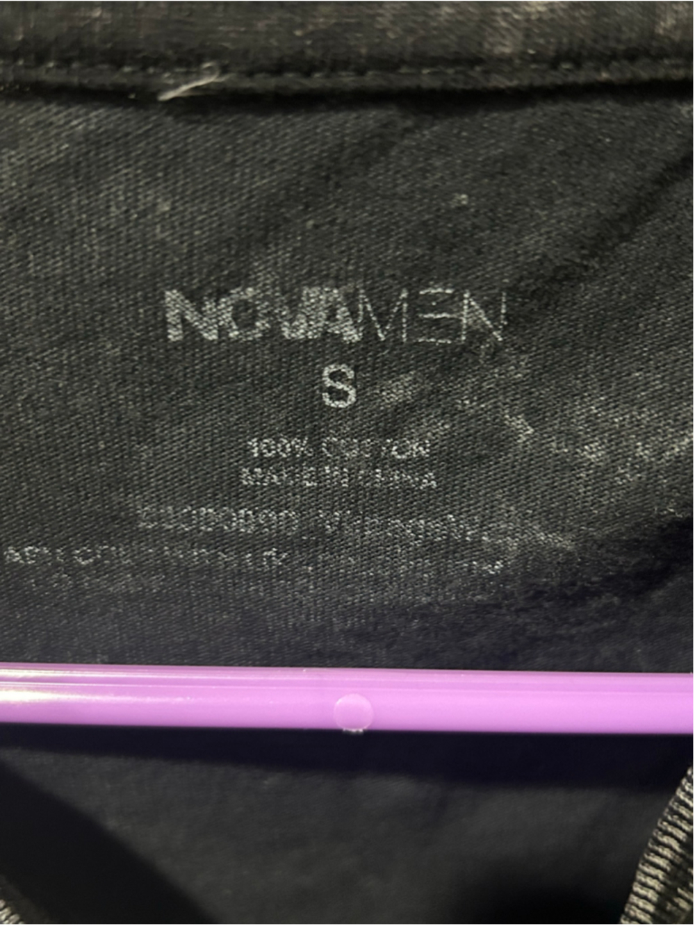 Men's NOVAMEN Black & White Selfmade Short Sleeve Tee S - Picture 5 of 5